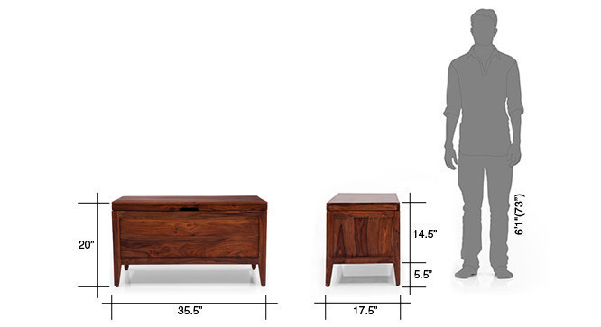 Norvik Storage Bench Mahogany Finish